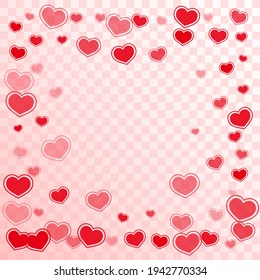 Doodle red hearts flying vector illustration. Creative invitation card backdrop. Ruby red hearts love emotion symbols isolated on white background. Anniversary sweet decor.