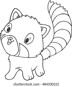 Doodle Red Panda Vector Illustration Art 