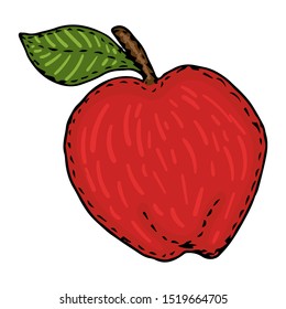 doodle red toy apple vector illustration for design and decoration