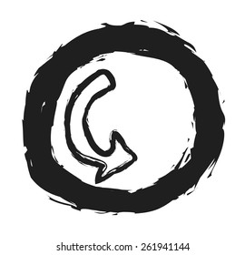doodle refresh icon, vector illustration