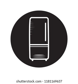 doodle refrigerator  icon flat black
