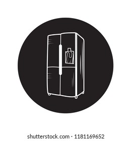 doodle refrigerator  icon flat black