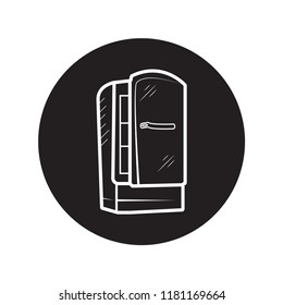 doodle refrigerator  icon flat black