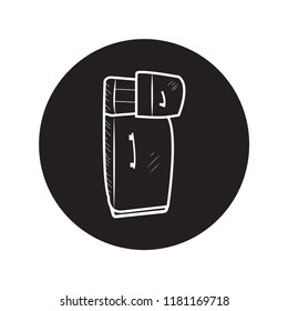 doodle refrigerator  icon flat black