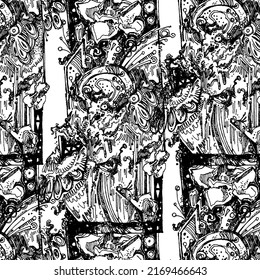 Doodle repeated pattern. Seamless texture. It can be used as wallpaper, upholstery, wrapping, fabric or your design.