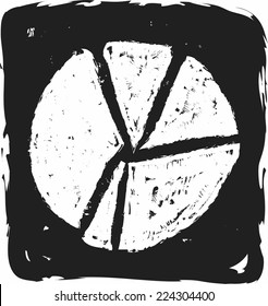 doodle retro diagram circle web icon isolated