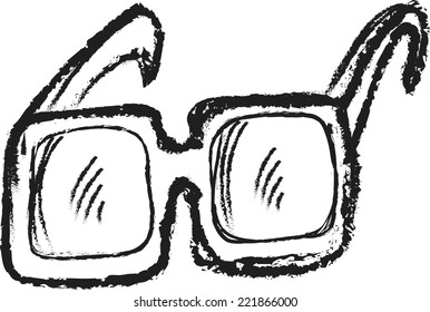doodle retro glasses vector