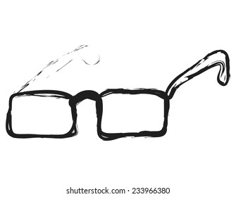doodle retro glasses vector