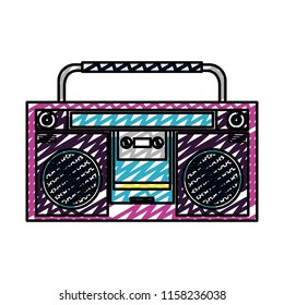 doodle retro radio music object technology