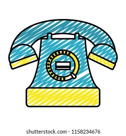 doodle retro ring telephone call communication