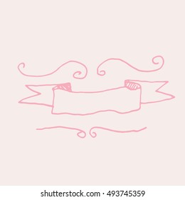 Doodle ribbon sketching illustration vector