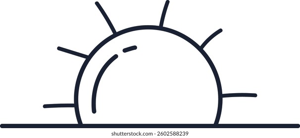 Doodle Rising Sun Vector Illustration