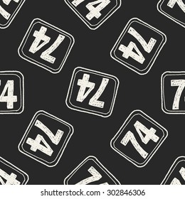 doodle road sign seamless pattern background