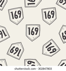 doodle road sign seamless pattern background