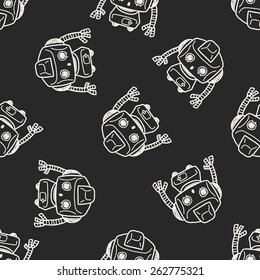 Doodle Robot seamless pattern background