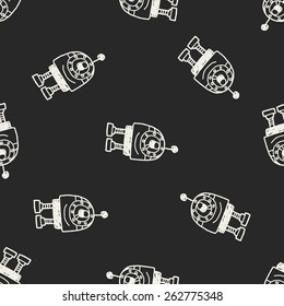 Doodle Robot seamless pattern background