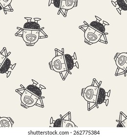 Doodle Robot seamless pattern background