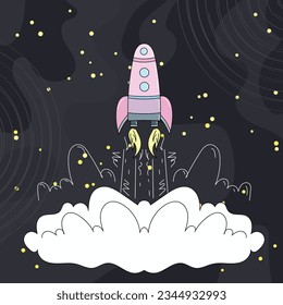 doodle rocket in the night