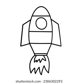 doodle of rocket, simple drawing of rocket ,  vector of rocket , rocket hand drawing