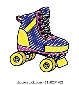 doodle roller skate fun art style