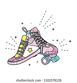 doodle roller skate style and fashion sneaker