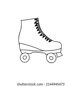 Doodle roller skates illustration in vector. Hand drawn roller skates illustration in vector. Doodle roller skates icon in vector