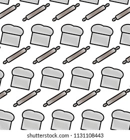 doodle rolling pin and chef hat background