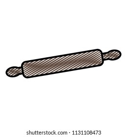 doodle rolling pin kitchen utensil to cooking