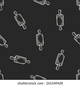 Doodle Rolling pin seamless pattern background