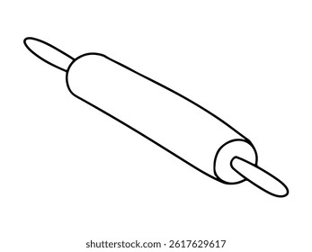 Doodle rolling pin vector illustration