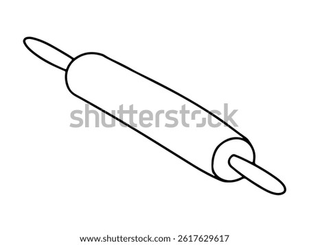 Doodle rolling pin vector illustration