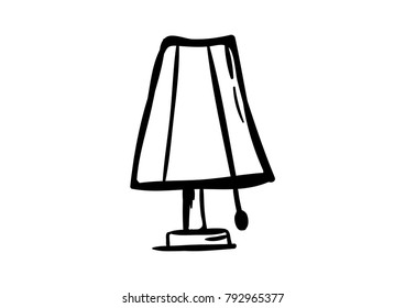 doodle room lamp icon vector home