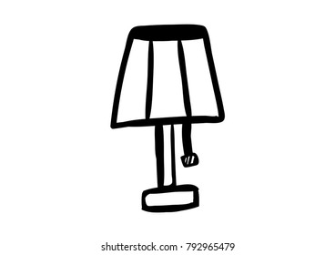 doodle room lamp icon vector home