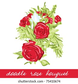 doodle rose bouquet