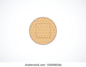 Tapón adhesivo de la ronda del doodle sobre fondo blanco