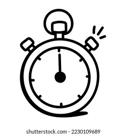 A doodle round icon of a stopwatch