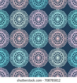 Doodle Round Organic Shapes Seamless Pattern  .Fashion Textile Creative Backdrop.Mosaic Yoga Print .