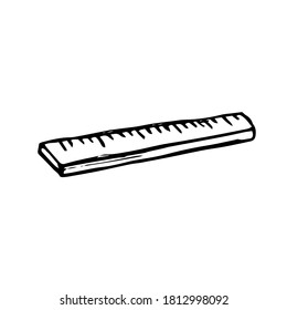 Doodle ruler. Vector illustration on white background