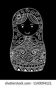 Doodle of Russian doll Matrioshka Babushka