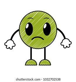 doodle sad emoji expression with arms and legs
