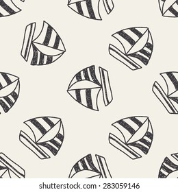 doodle sailboat seamless pattern background