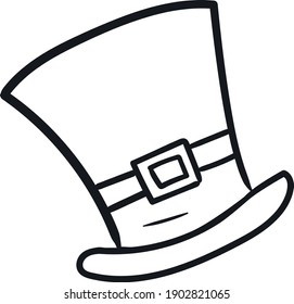 Doodle Saint Patrick's hat icon isolated on white background.