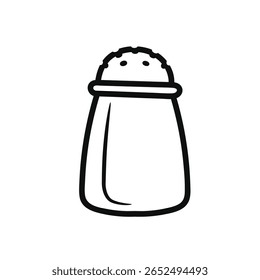 Desenho de desenho de vetor de ícone de saleiro Doodle salt shaker