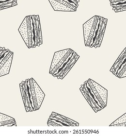 Doodle Sandwich Seamless Pattern Background