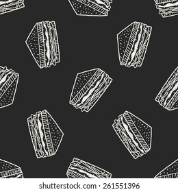 Doodle Sandwich seamless pattern background