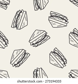 Doodle Sandwich seamless pattern background