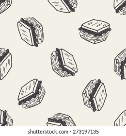 Doodle Sandwich seamless pattern background
