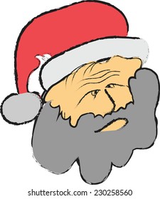 doodle Santa head 