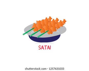 Doodle of sate , vector illustration - Vector