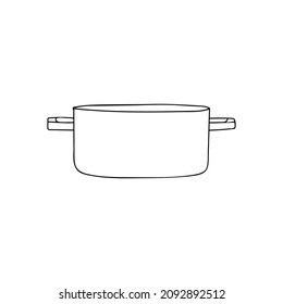 Doodle saucepan icon in vector. Hand drawn saucepan icon in vector